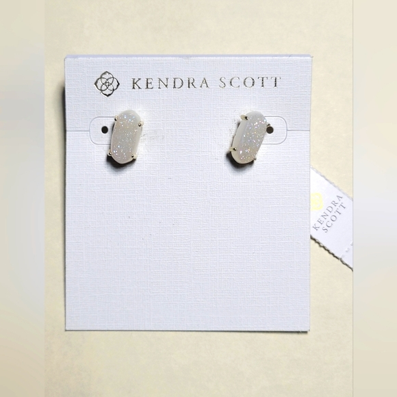 Kendra Scott Betty Iridescent Drusy Stud Earrings, White (gold tone) - Picture 3 of 3